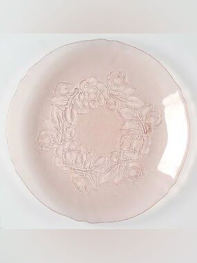 Arcoroc France Rosa Pink (Rosaline) 10 inch Glass Floral Dinner Plate